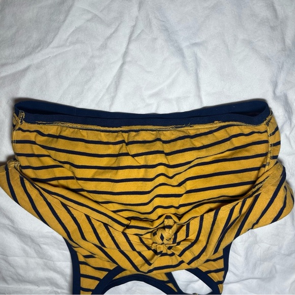 Aerie Yellow and Navy Striped Tank cropped Top size XL - Picture 4 of 6